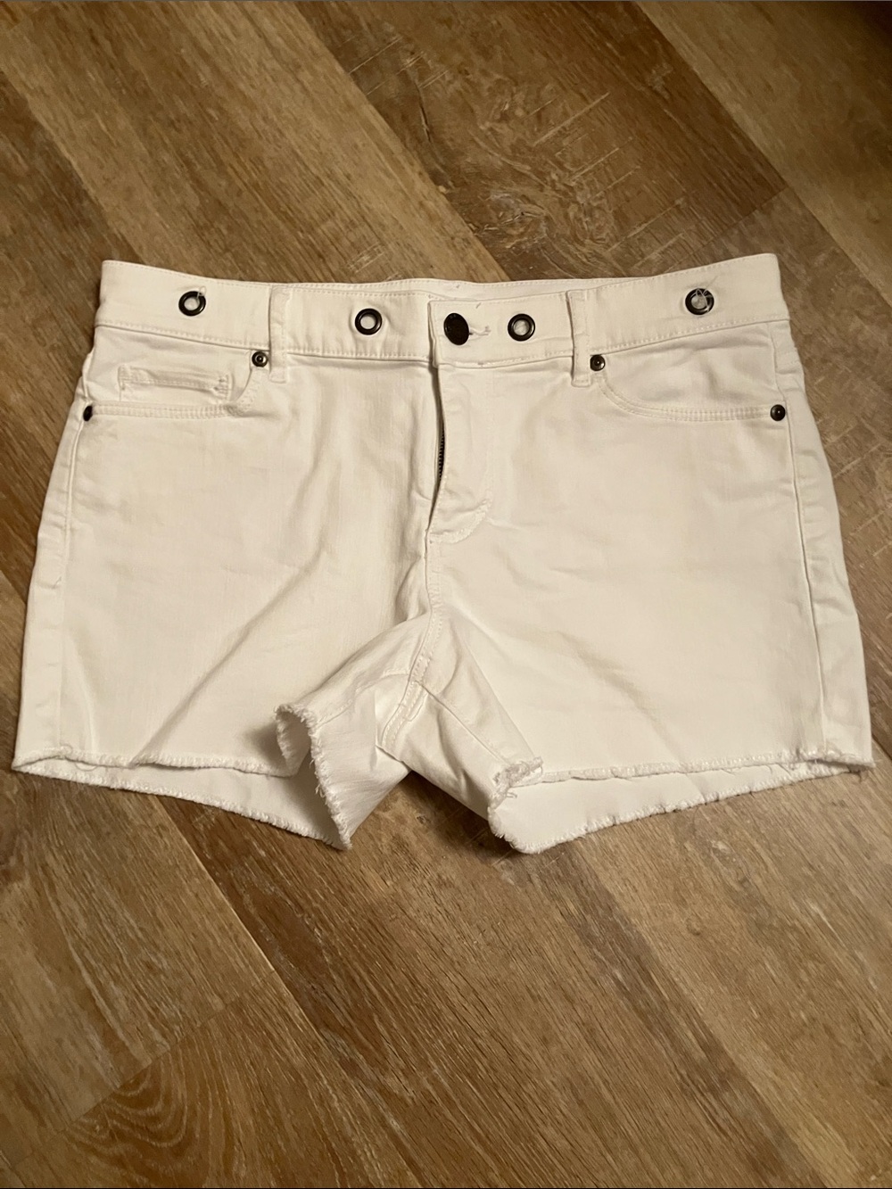 White loft low rise cotton denim shorts